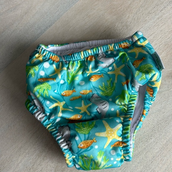 i play. by green sprouts baby boys Reusable Swim Diaper Aqua fish 6 Months - Picture 1 of 5